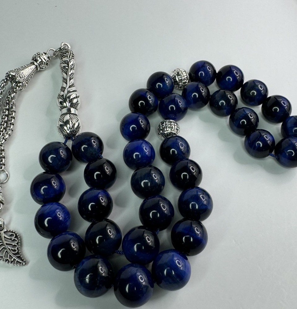 SR0010 High Quality Blue Tiger Eye Stone Rosary